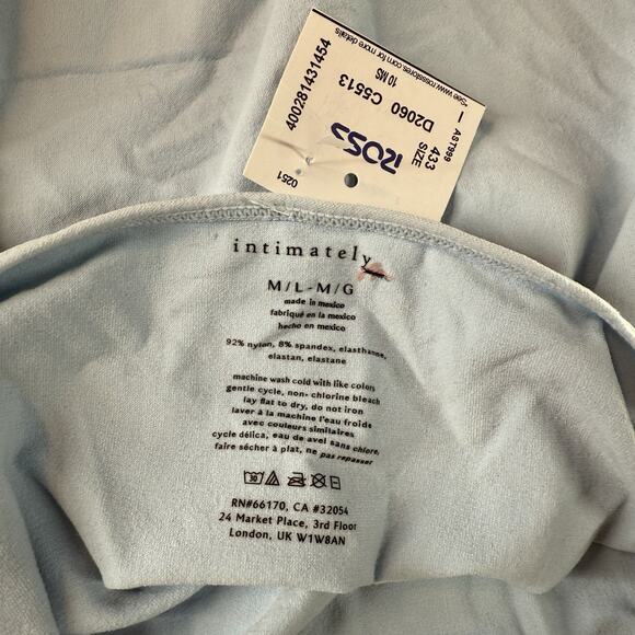 Intimately Free People Top Womens M/L Blue Scoop Neck Stretch Long Sleeve NWT - Picture 3 of 5